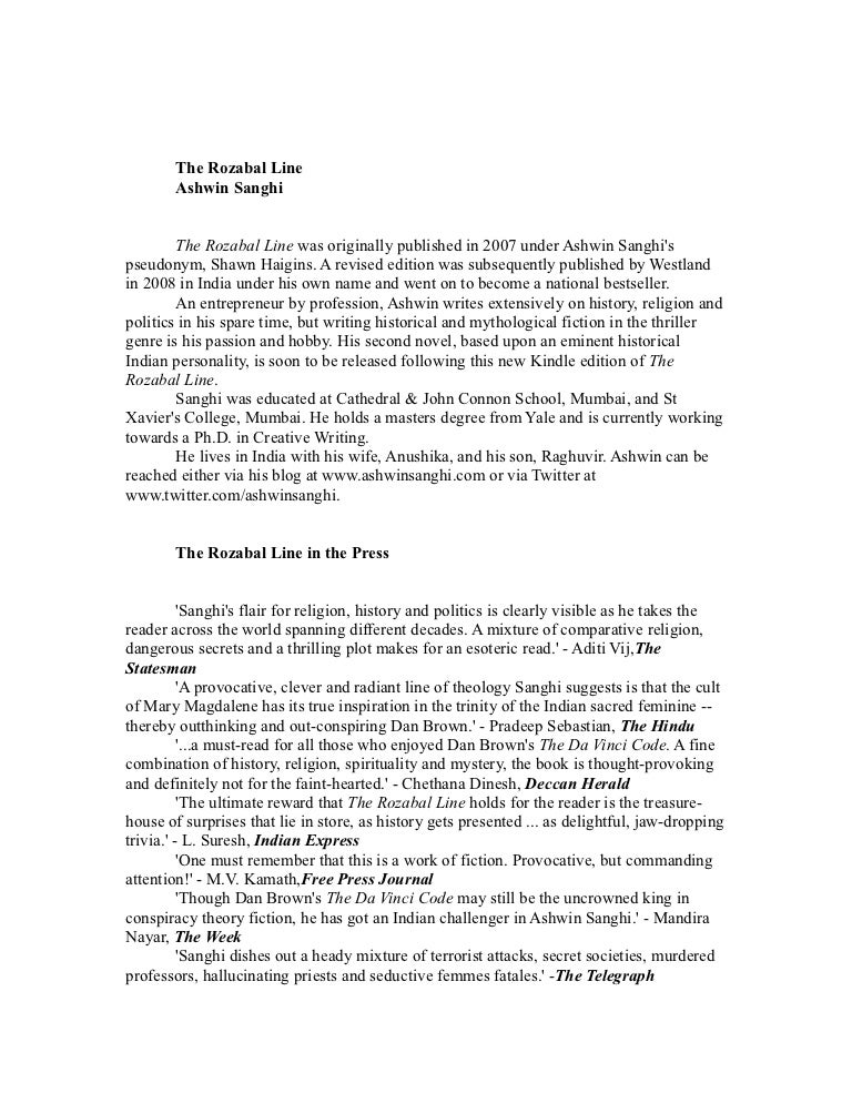The Rozabal Line By Ashwin Sanghi Pdf Download